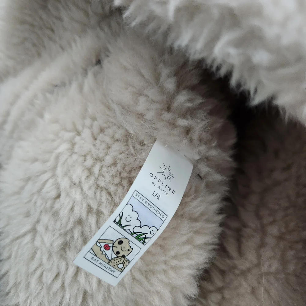 OFFLEASH By Aerie‎ Leather Winter Sherpa Dog Vest Coat Size Large NWT